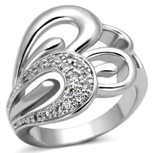 Cargar imagen en el visor de la galería, 3W325 - Anillo de latón rodio con circonita de grado AAA en transparente