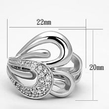 Cargar imagen en el visor de la galería, 3W325 - Anillo de latón rodio con circonita de grado AAA en transparente