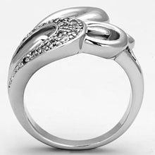 Cargar imagen en el visor de la galería, 3W325 - Anillo de latón rodio con circonita de grado AAA en transparente