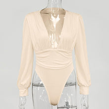 Cargar imagen en el visor de la galería, Body en escote Long Sleeve Black Jumpsuit Loose Stretch Club Wear
