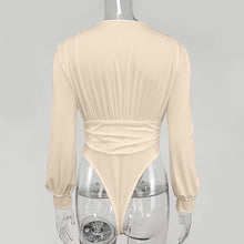 Cargar imagen en el visor de la galería, Body en escote Long Sleeve Black Jumpsuit Loose Stretch Club Wear