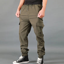 Cargar imagen en el visor de la galería, Pantalones Multi Bolsillo de Algodón Simple Sólido Cargo