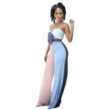 Cargar imagen en el visor de la galería, Traje de dos piezas Strapless Bow Crop Top And High Waist Wide Leg