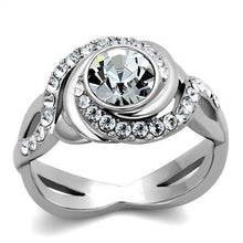 Cargar imagen en el visor de la galería, Anillos de cristal sintético de acero inoxidable para mujer