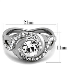 Cargar imagen en el visor de la galería, Anillos de cristal sintético de acero inoxidable para mujer