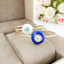 Cargar imagen en el visor de la galería, Pulsera de mal de ojo, pulsera redonda de mal de ojo, pulsera de mal de ojo blanco
