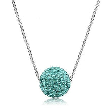 Cargar imagen en el visor de la galería, Collar Rhodium Brass Chain Pendant with Top Grade Crystal in Sea