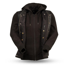 Cargar imagen en el visor de la galería, Sudadera Kent - Men's Motorcycle Leather Vest with Sweatshirt
