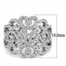 Cargar imagen en el visor de la galería, 3W1439 - Anillo de latón rodio con circonita de grado AAA en transparente
