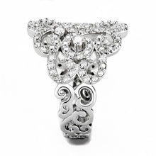 Cargar imagen en el visor de la galería, 3W1439 - Anillo de latón rodio con circonita de grado AAA en transparente
