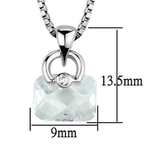 Cargar imagen en el visor de la galería, 3W844 - Colgante de cadena de latón rodio con circonita de grado AAA en transparente
