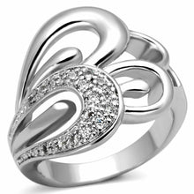 Cargar imagen en el visor de la galería, 3W325 - Anillo de latón rodio con circonita de grado AAA en transparente
