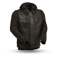 Cargar imagen en el visor de la galería, Sudadera Kent - Men's Motorcycle Leather Vest with Sweatshirt
