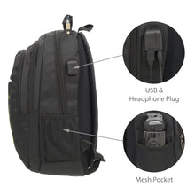 Cargar imagen en el visor de la galería, Mochila Ovalada Multibolsillos con USB
