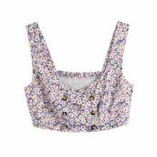 Cargar imagen en el visor de la galería, Conjunto de falda y top sin mangas con estampado floral de verano
