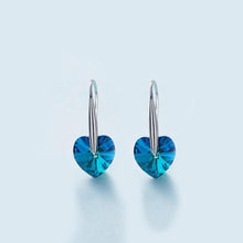 Cargar imagen en el visor de la galería, Aretes Gota De Corazón Chapado En Oro Blanco De 18 Quilates Diseño ITALIA
