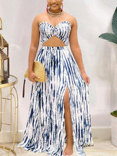 Cargar imagen en el visor de la galería, Traje de vestido sexy con hombros descubiertos y falda larga con abertura en la parte superior del tubo
