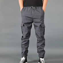 Cargar imagen en el visor de la galería, Pantalones Multi Bolsillo de Algodón Simple Sólido Cargo
