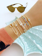 Cargar imagen en el visor de la galería, Pulsera de mal de ojo de oro, pulsera de puño, pulsera de cadena de mal de ojo
