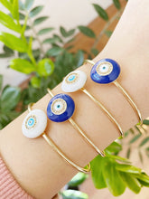 Cargar imagen en el visor de la galería, Pulsera de mal de ojo, pulsera redonda de mal de ojo, pulsera de mal de ojo blanco
