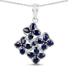 Cargar imagen en el visor de la galería, Colgante Carat Genuine Blue Sapphire .925 Sterling Silver Pendant
