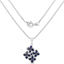 Cargar imagen en el visor de la galería, Colgante Carat Genuine Blue Sapphire .925 Sterling Silver Pendant

