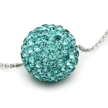Cargar imagen en el visor de la galería, Collar Rhodium Brass Chain Pendant with Top Grade Crystal  in Sea
